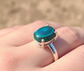 Sterling Silver Signet Ring, Oval Malachite Gemstone, Womens Jewelry