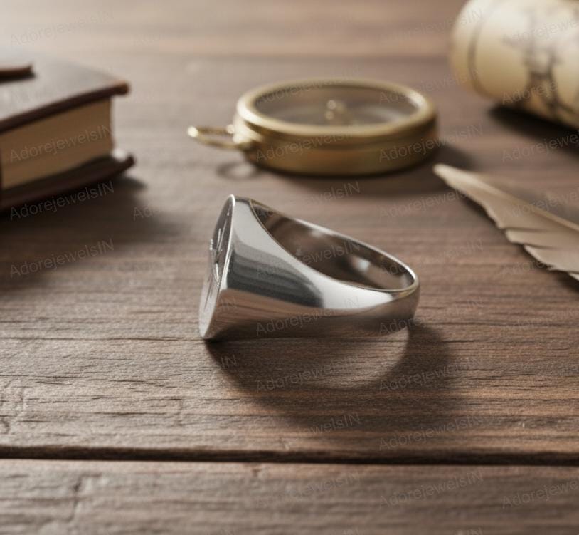 Handmade Sterling Silver Compass Ring, Polaris Star