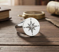 Handmade Sterling Silver Compass Ring, Polaris Star