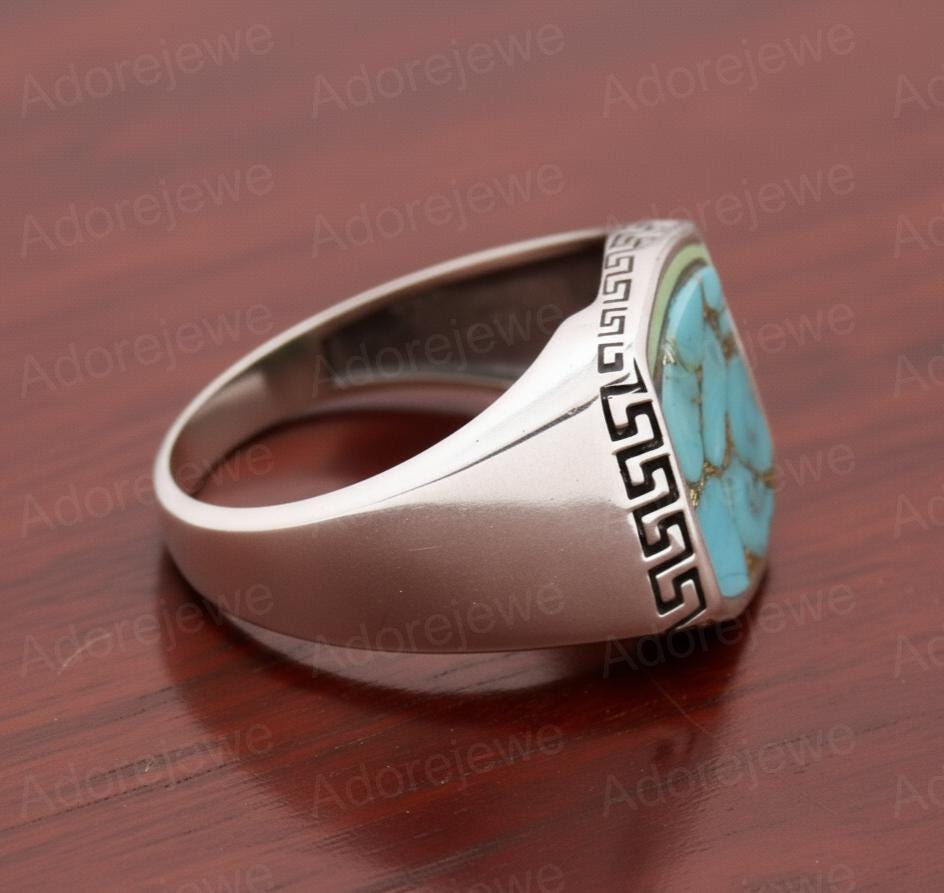 Natural Carnelian Sterling Silver Signet Ring, Square Stone Mens Ring, Christmas Gift