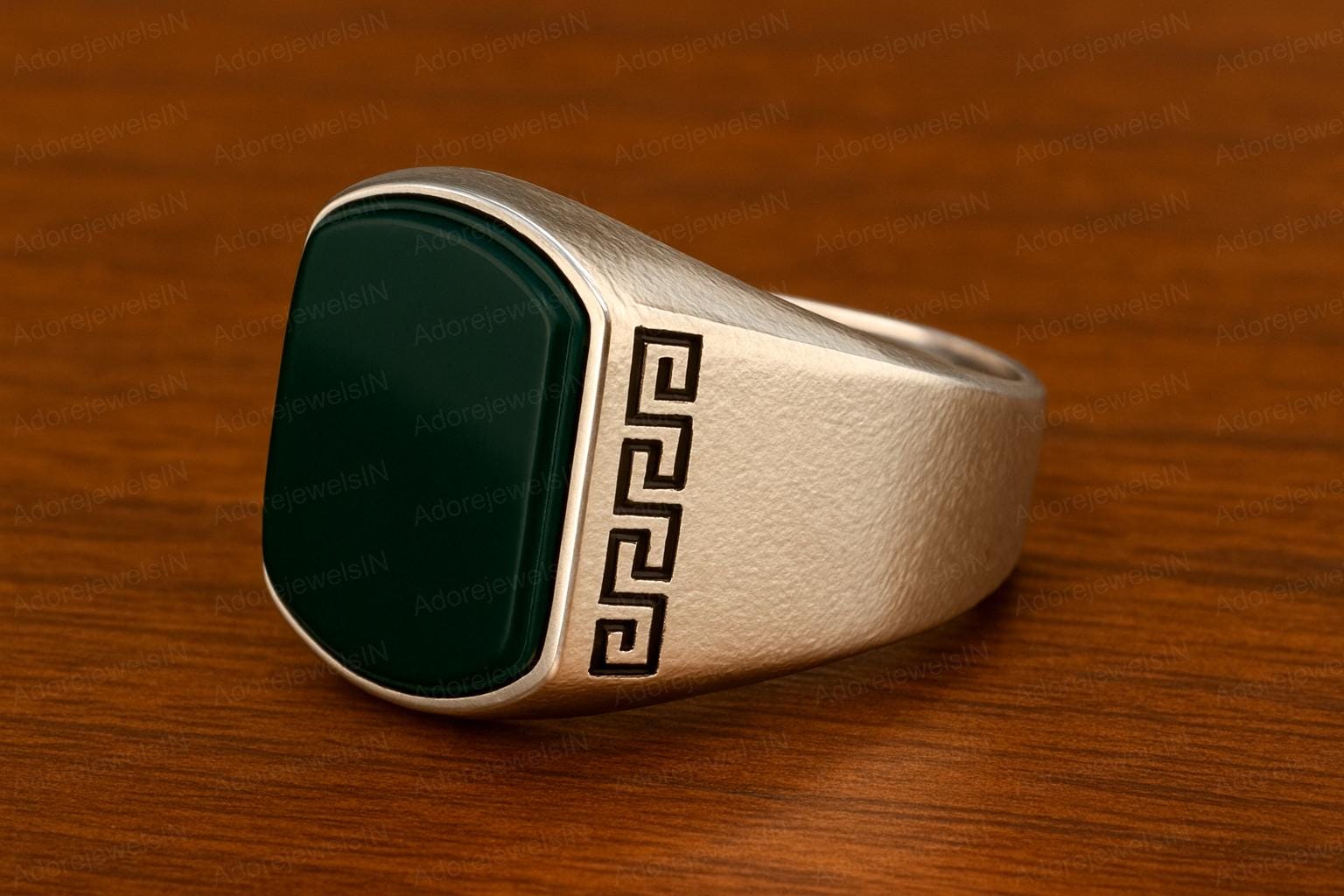 Solid 925 Sterling Silver Ring, Natural Green Onyx Ring For Mens, 12x16mm Green Onyx, Classic Green Onyx Mens Ring, Green Design Mens Ring