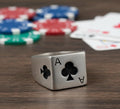 Sterling Silver Ace of Clubs Ring, Lucky Poker Jewelry