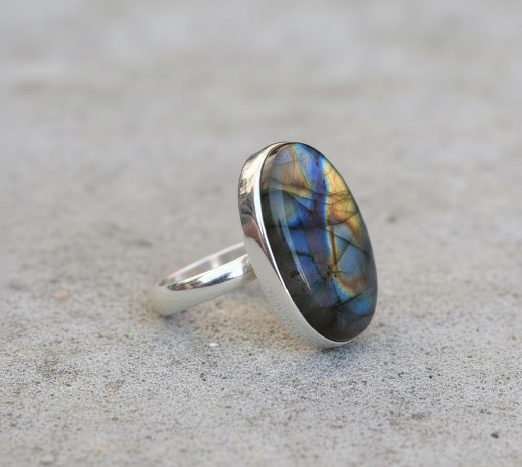 Solid 925 Sterling Silver Ring, Madagascar Labradorite Marquise Ring, 30x21x5mm Gemstone Ring, Large Gemstone Women Ring, Kitty Party Ring