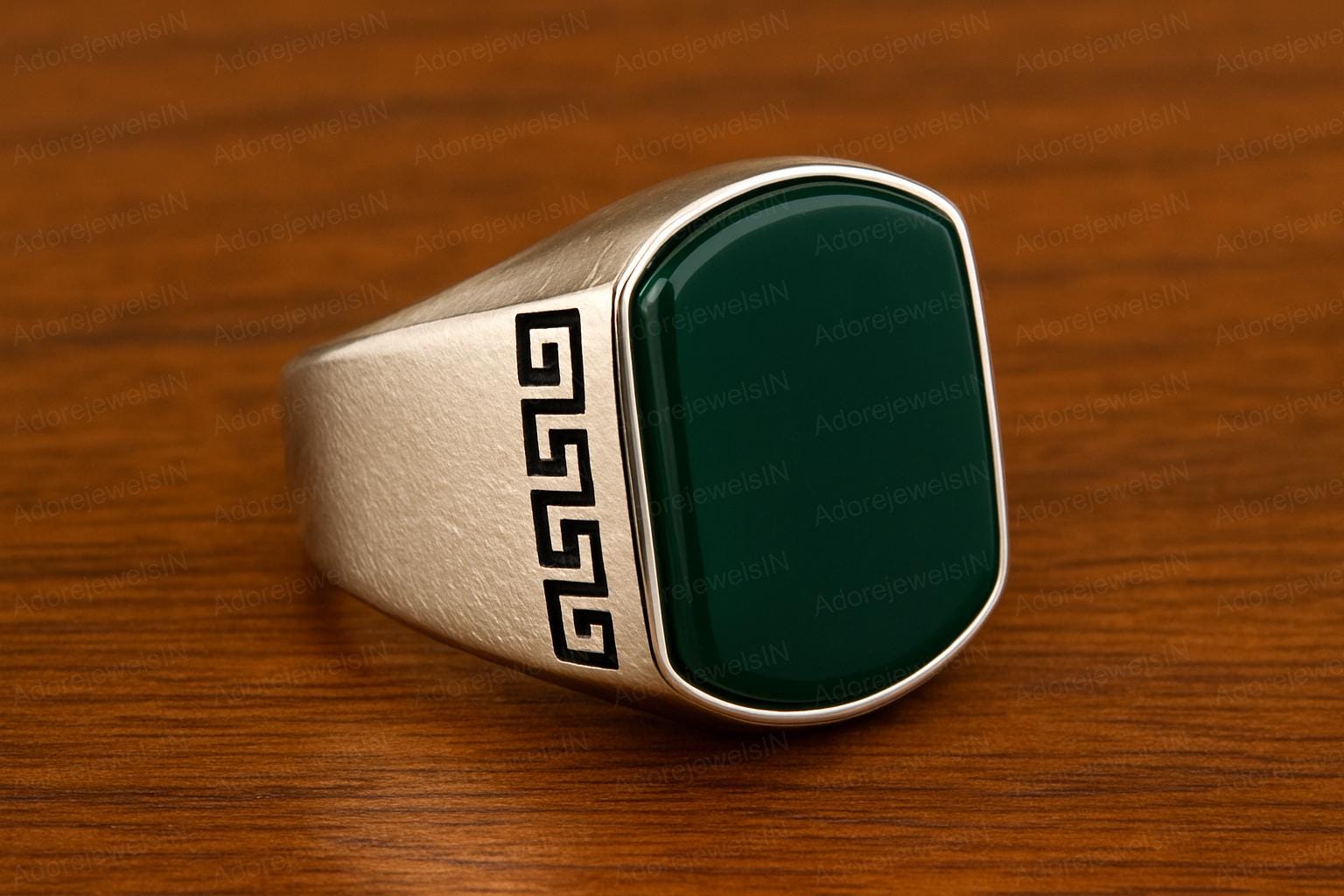 Solid 925 Sterling Silver Ring, Natural Green Onyx Ring For Mens, 12x16mm Green Onyx, Classic Green Onyx Mens Ring, Green Design Mens Ring
