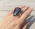 Natural Pietersite Sterling Silver Ring, Women's Gemstone Cocktail Ring